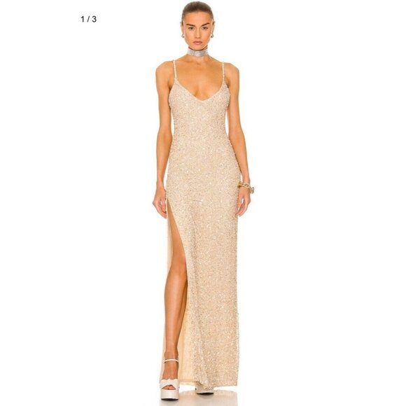 retrofete Valencia Dress Sea Shell Beige Embellished - Picture 4 of 6